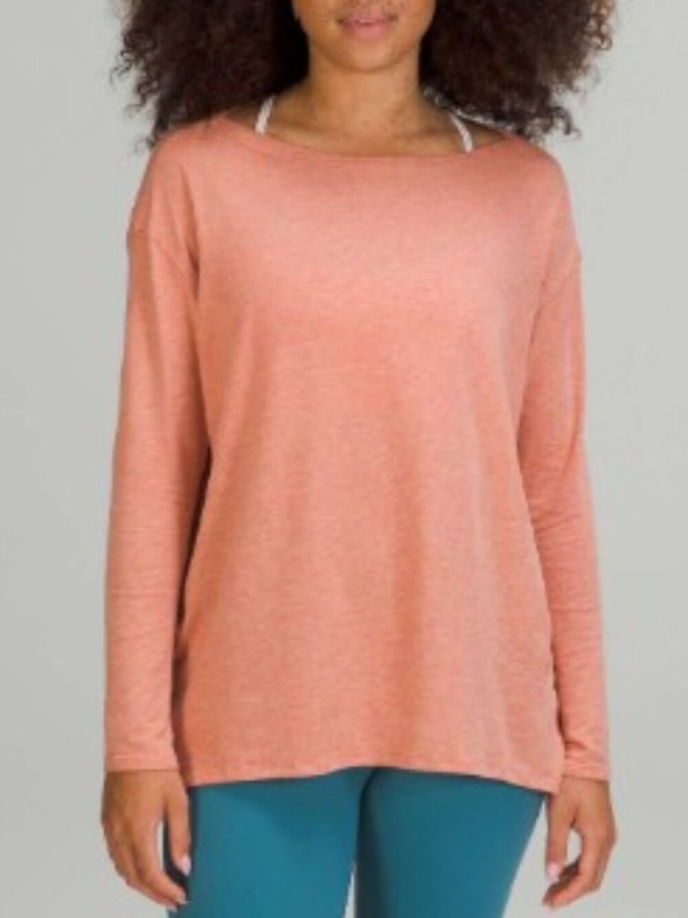 Lululemon Size 10 Heathered Pink Savannah Back in Action Long Sleeve Tee Shirt